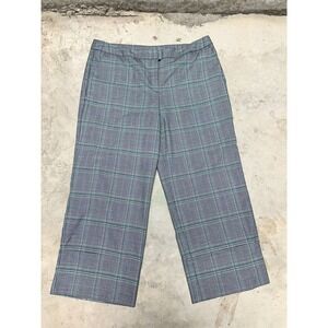 Worthington‎ Plaid Wide Leg Cropped Dress Pants Career Casual Size 14
